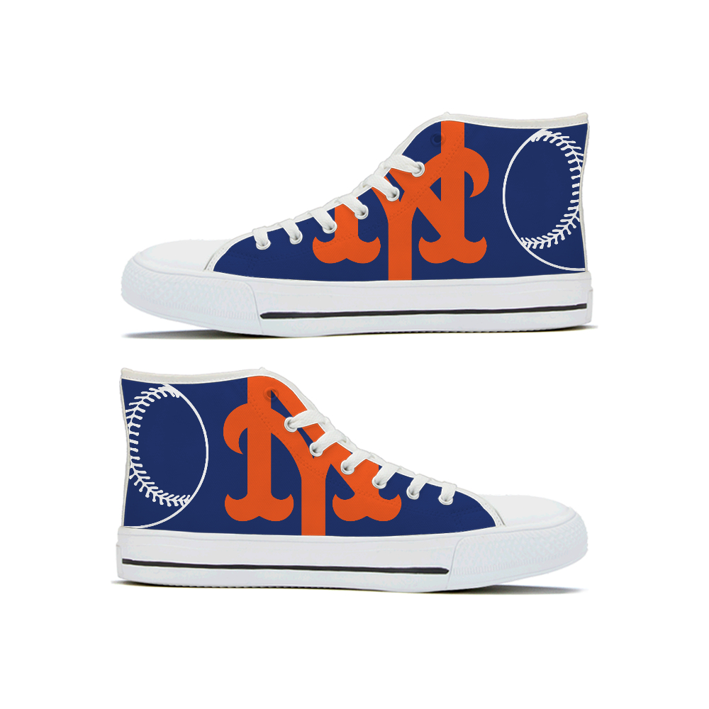 Women's New York Mets High Top Canvas Sneakers 002